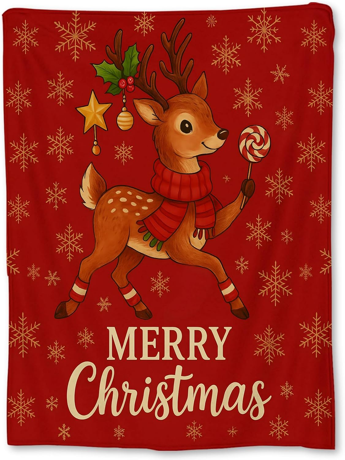 Festive Christmas Reindeer Thr - đánh giá và giá Christmas Throw Blanket