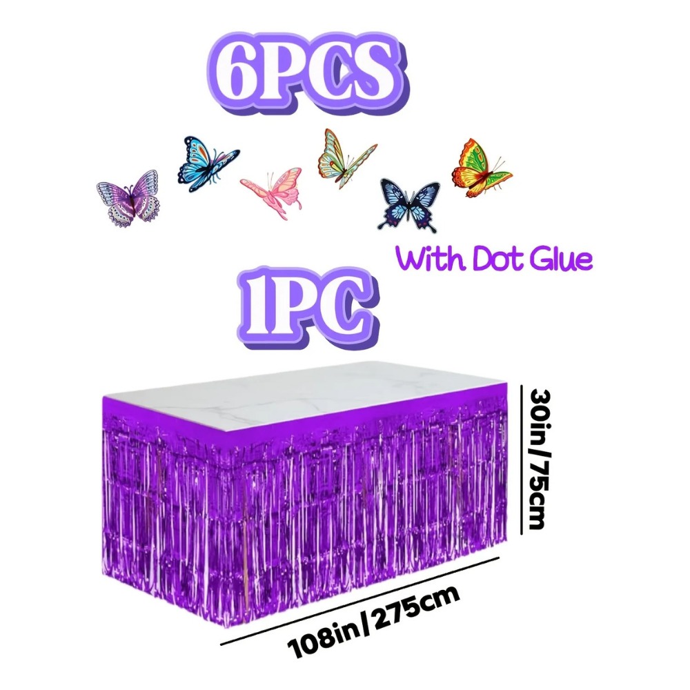 7Pcs Purple Metallic Foil Tabl - đánh giá và giá Christmas Table Runner