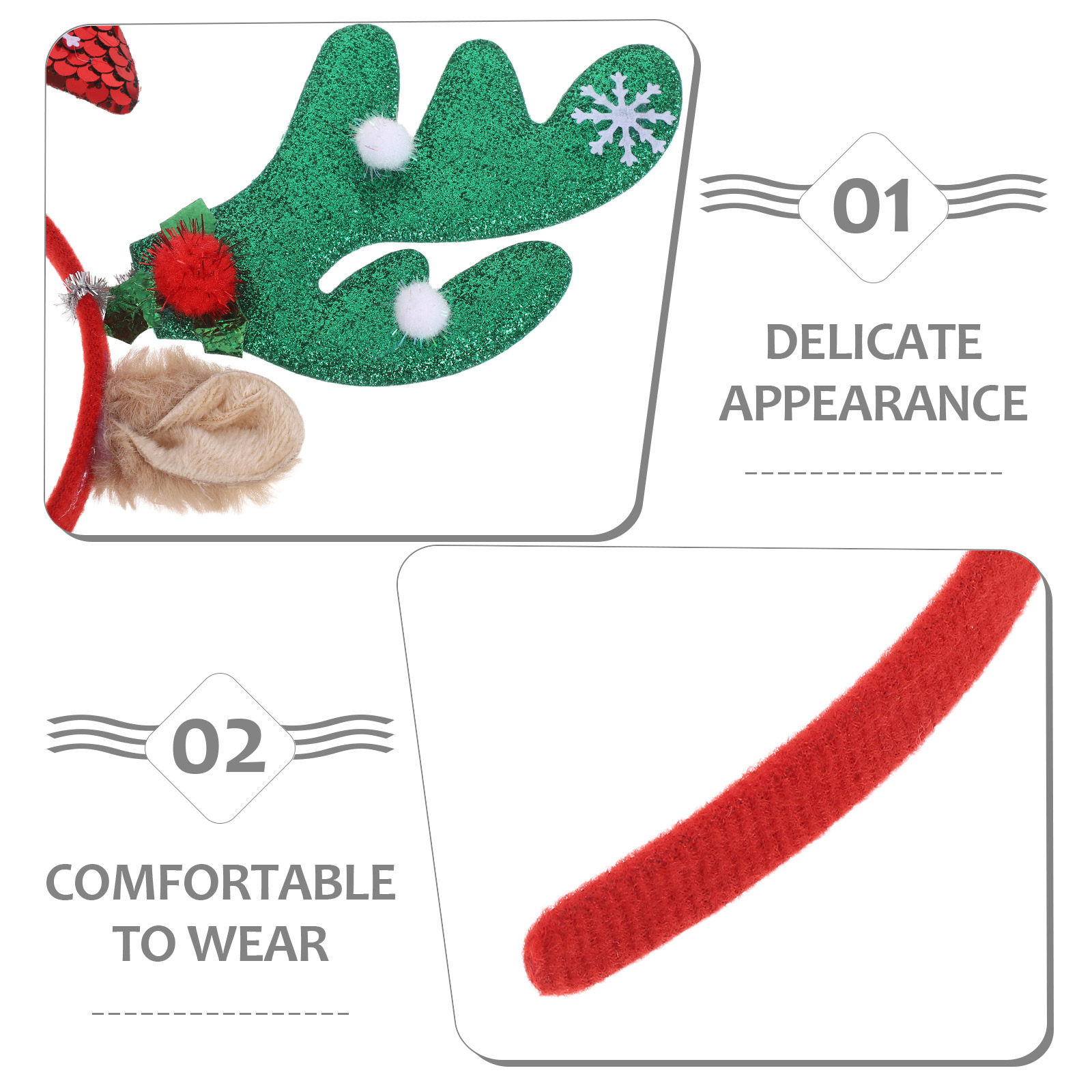 2Pcs Christmas Reindeer Antler - đánh giá và giá Reindeer Antlers Headband