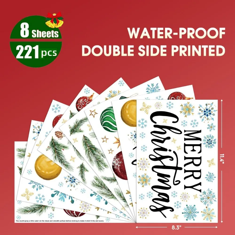 221 PCS Christmas Window Cling - đánh giá và giá Snowflake Window Decal
