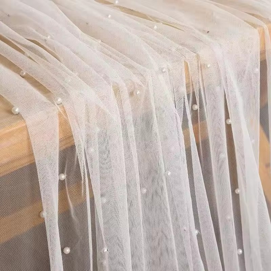 300x80cm Pearl Sheer Tulle Tab - đánh giá và giá Christmas Table Runner