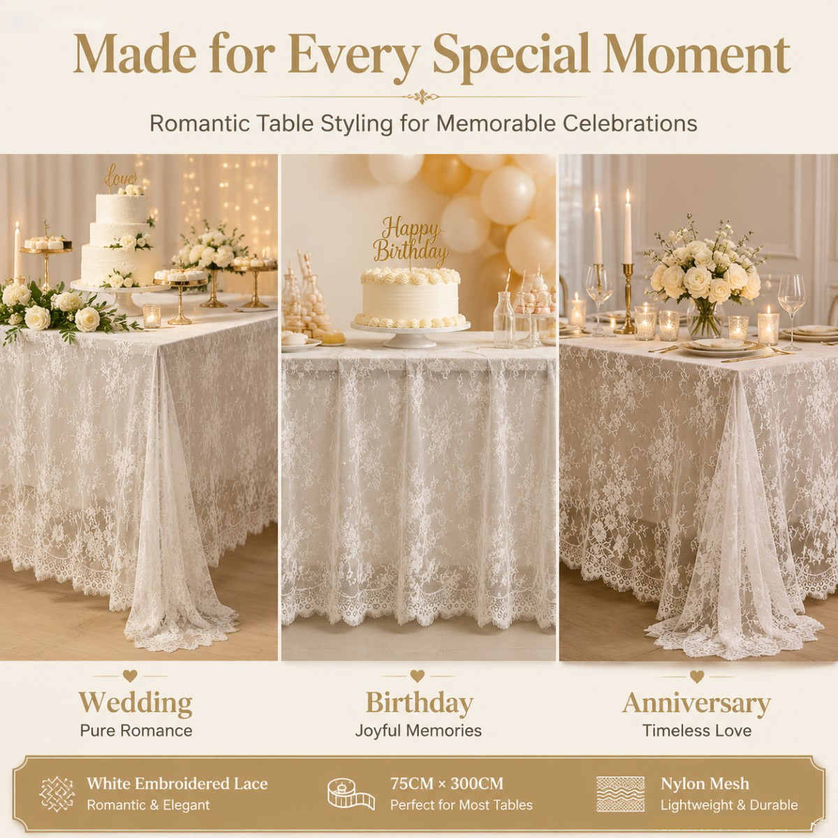 White Floral Lace Table Runner - đánh giá và giá Christmas Table Runner