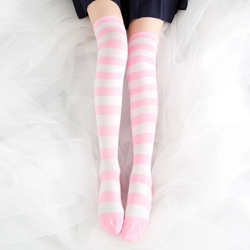 Cute Pink Blue Lolita Striped  - đánh giá và giá Christmas Stocking Hanging