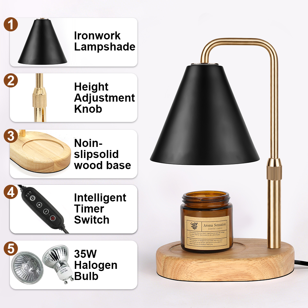 Black Candle Warmer Lamp with  - đánh giá và giá Holiday Candle Set