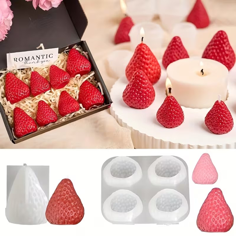 Strawberry Silicone Candle Mol - đánh giá và giá Holiday Candle Set