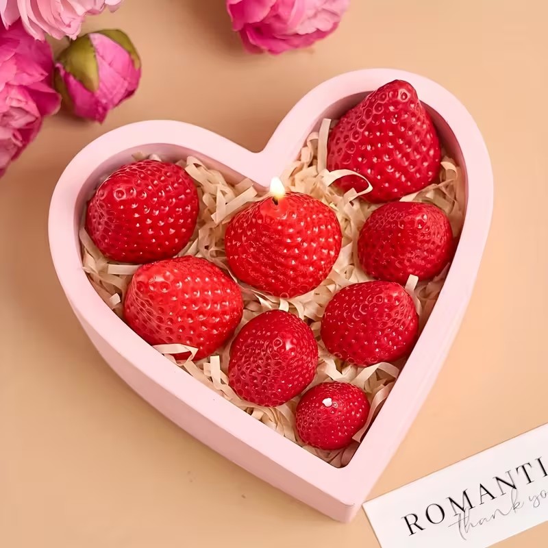 Strawberry Silicone Candle Mol - đánh giá và giá Holiday Candle Set