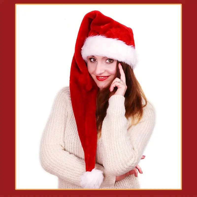 Long Plush Christmas Hat Red T - đánh giá và giá Santa Hat Plush