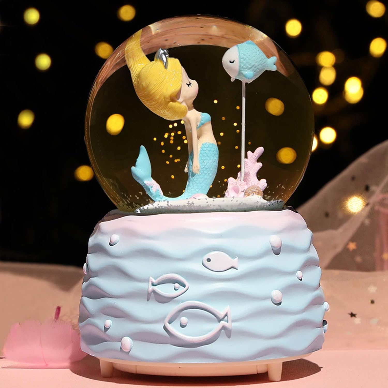 Mermaid Snow Globe Music Box w - đánh giá và giá Snow Globe Musical