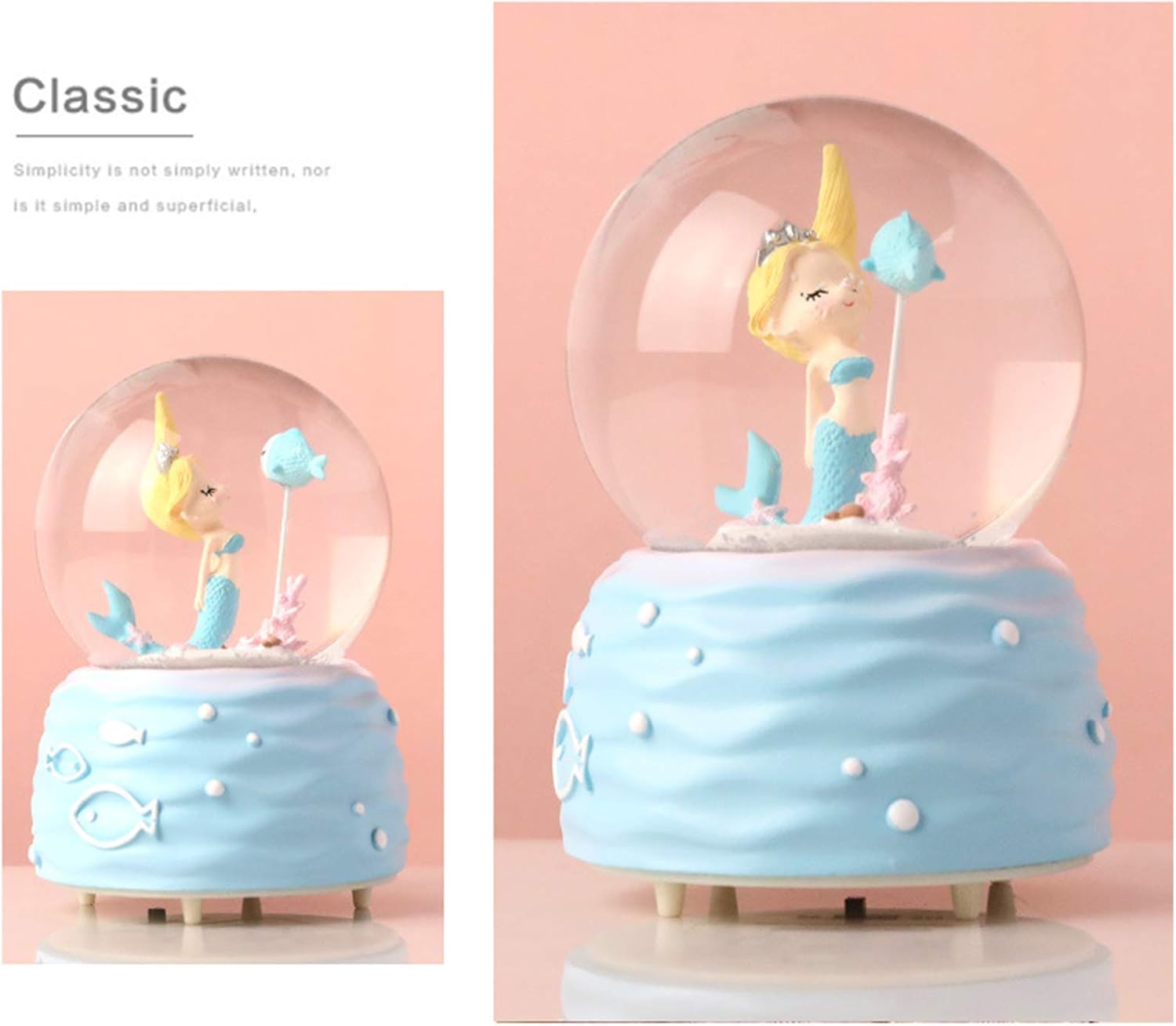 Mermaid Snow Globe Music Box w - đánh giá và giá Snow Globe Musical
