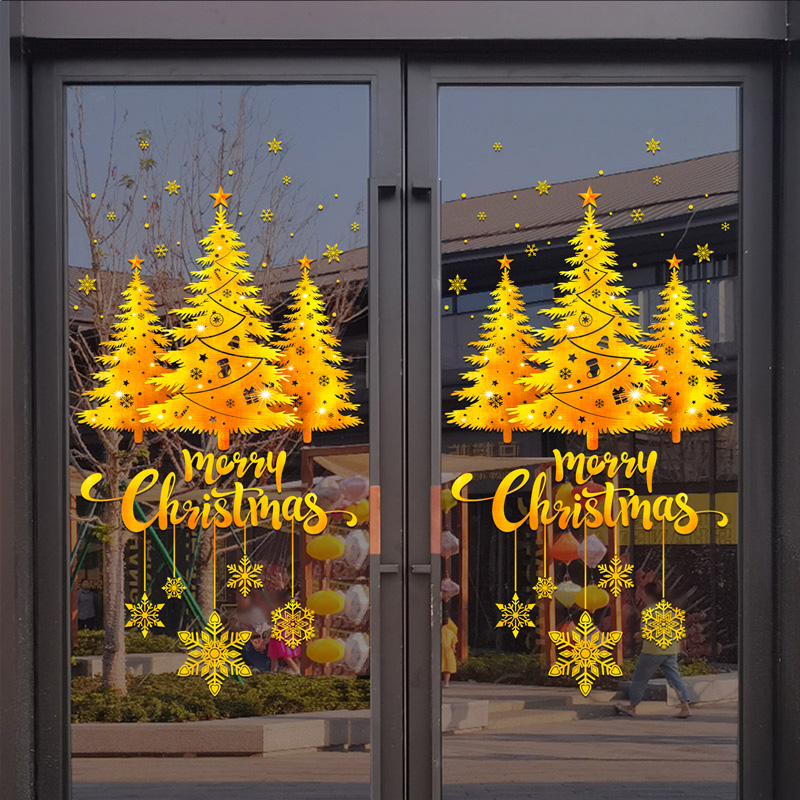 Gold Christmas Tree Snowflake  - đánh giá và giá Snowflake Window Decal