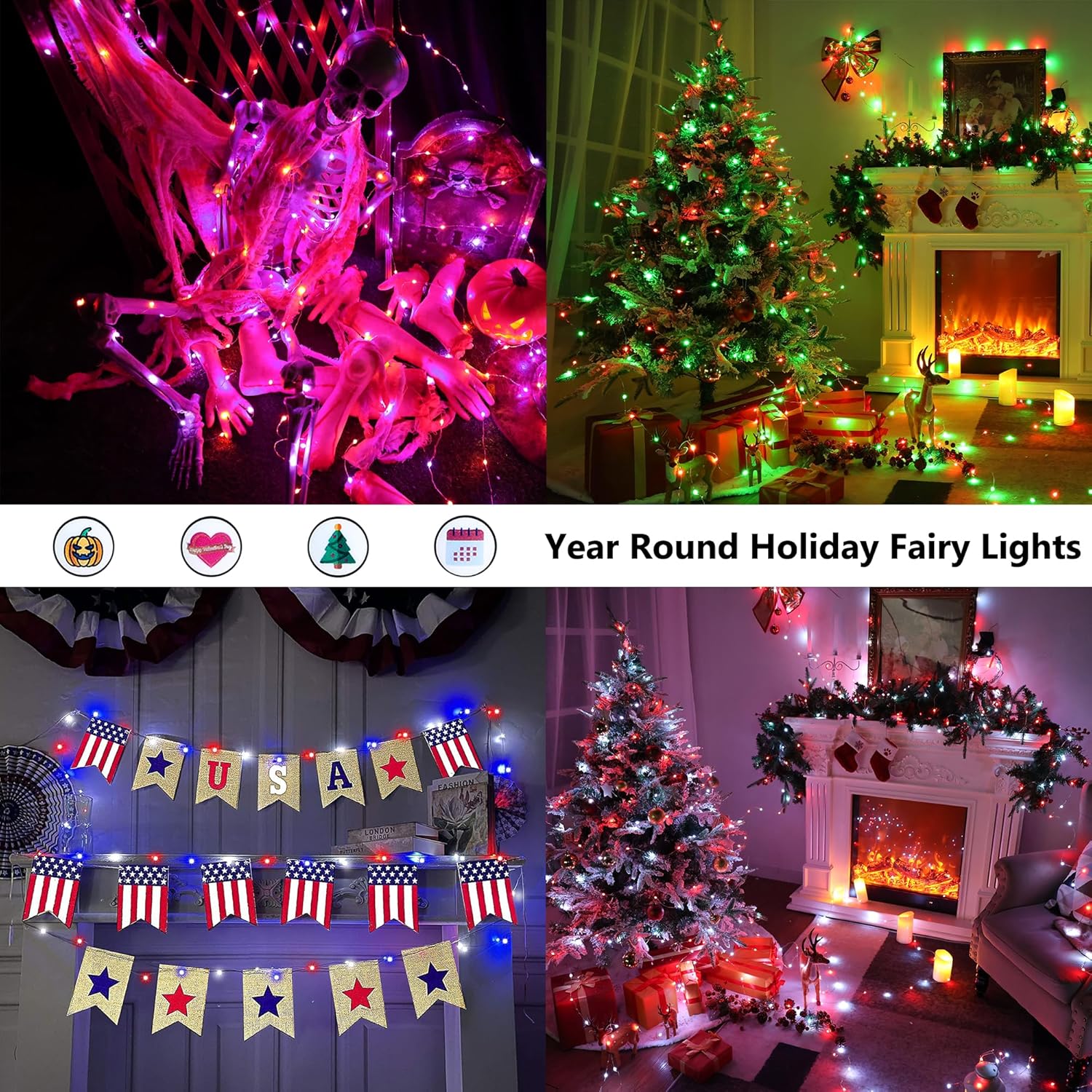 33ft 100 LED Red White Blue Fa - đánh giá và giá Led Fairy String Lights