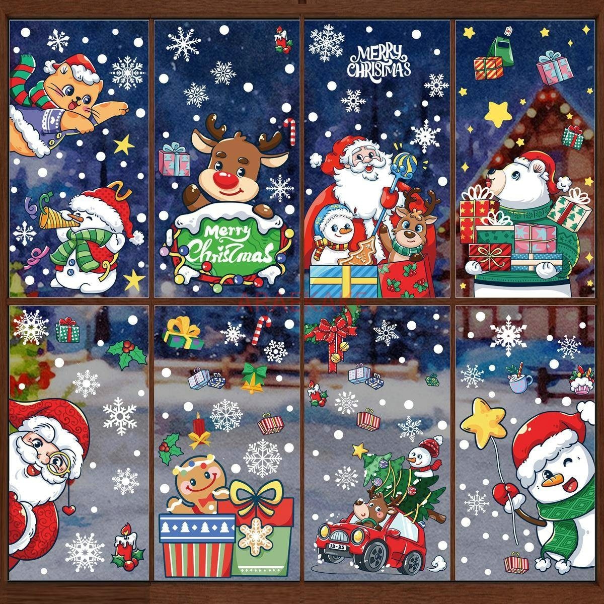 1set Snowman Static Window Sti - đánh giá và giá Snowflake Window Decal
