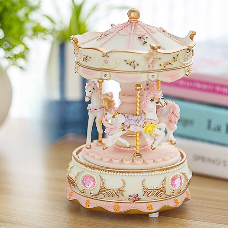 Handmade Resin Carousel Music  - đánh giá và giá Snow Globe Musical