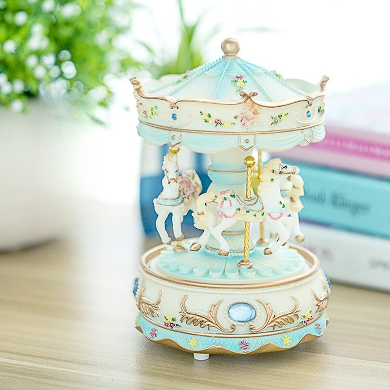 Handmade Resin Carousel Music  - đánh giá và giá Snow Globe Musical
