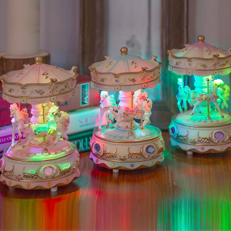Handmade Resin Carousel Music  - đánh giá và giá Snow Globe Musical