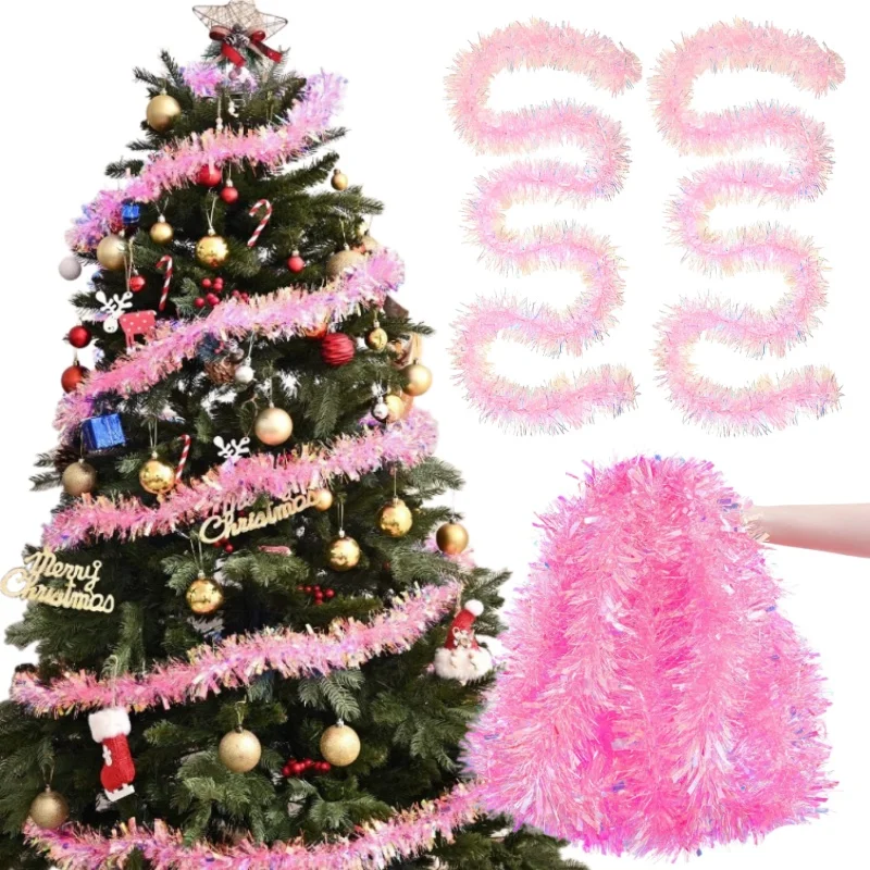 2M Pink Christmas Tinsel Garla - đánh giá và giá Tinsel Garland Decoration