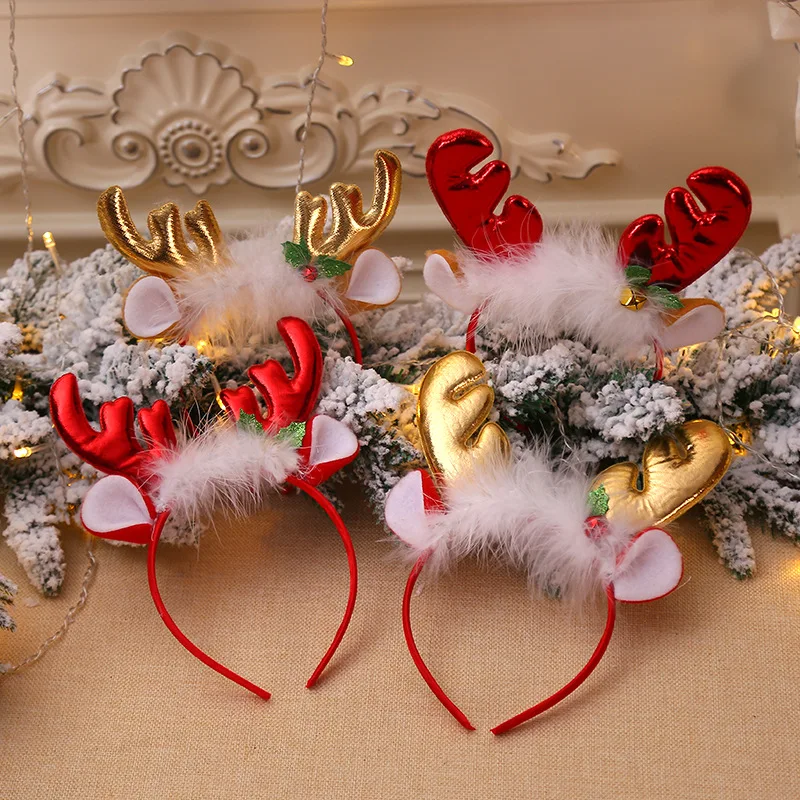 Fashion Christmas Red Bows Hea - đánh giá và giá Reindeer Antlers Headband
