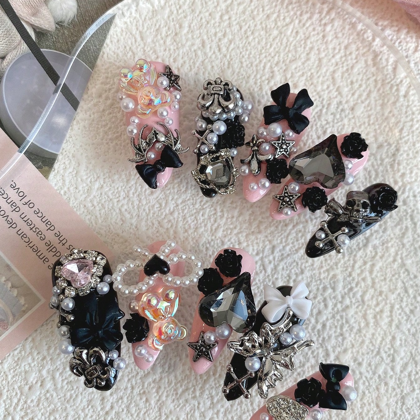 10pcs Long Coffin Pink Black G - đánh giá và giá Ribbon Bow Gift