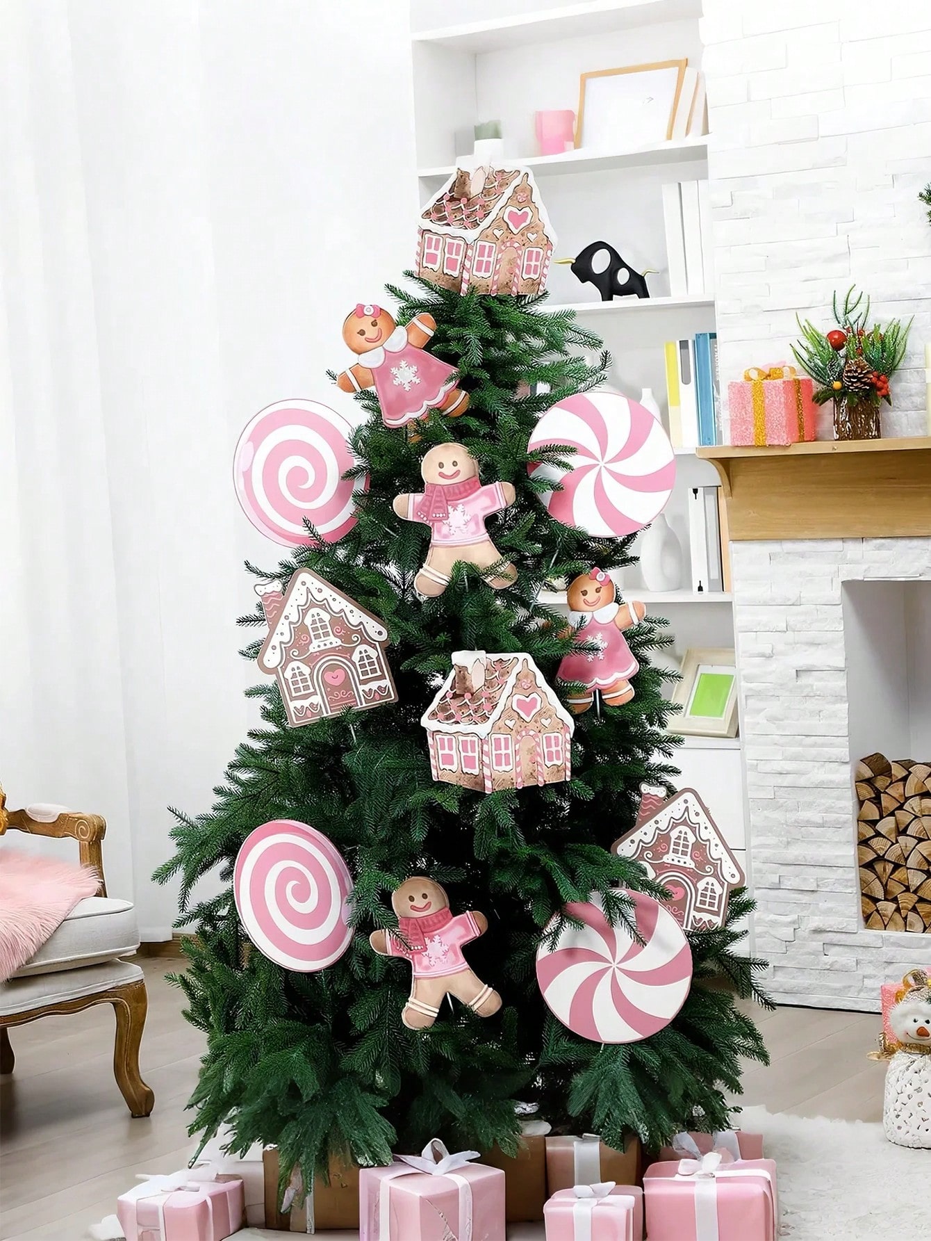 2/6Pcs Large Pink Candy Ginger - đánh giá và giá Star Tree Topper