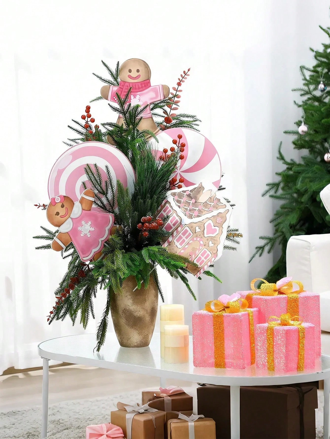 2/6Pcs Large Pink Candy Ginger - đánh giá và giá Star Tree Topper