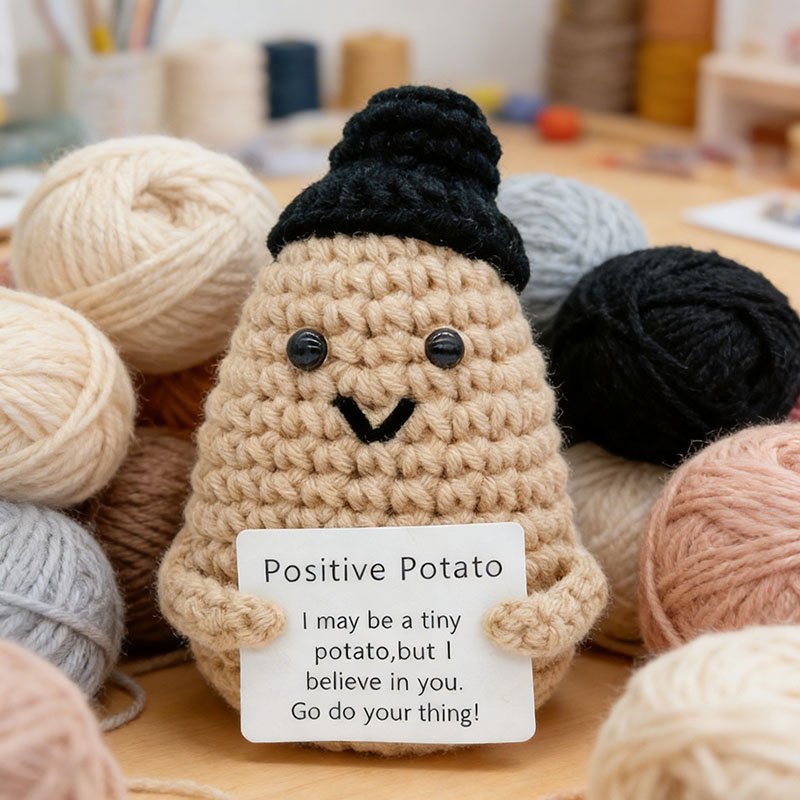 Cute Positive Potato Crochet D - đánh giá và giá Santa Hat Plush