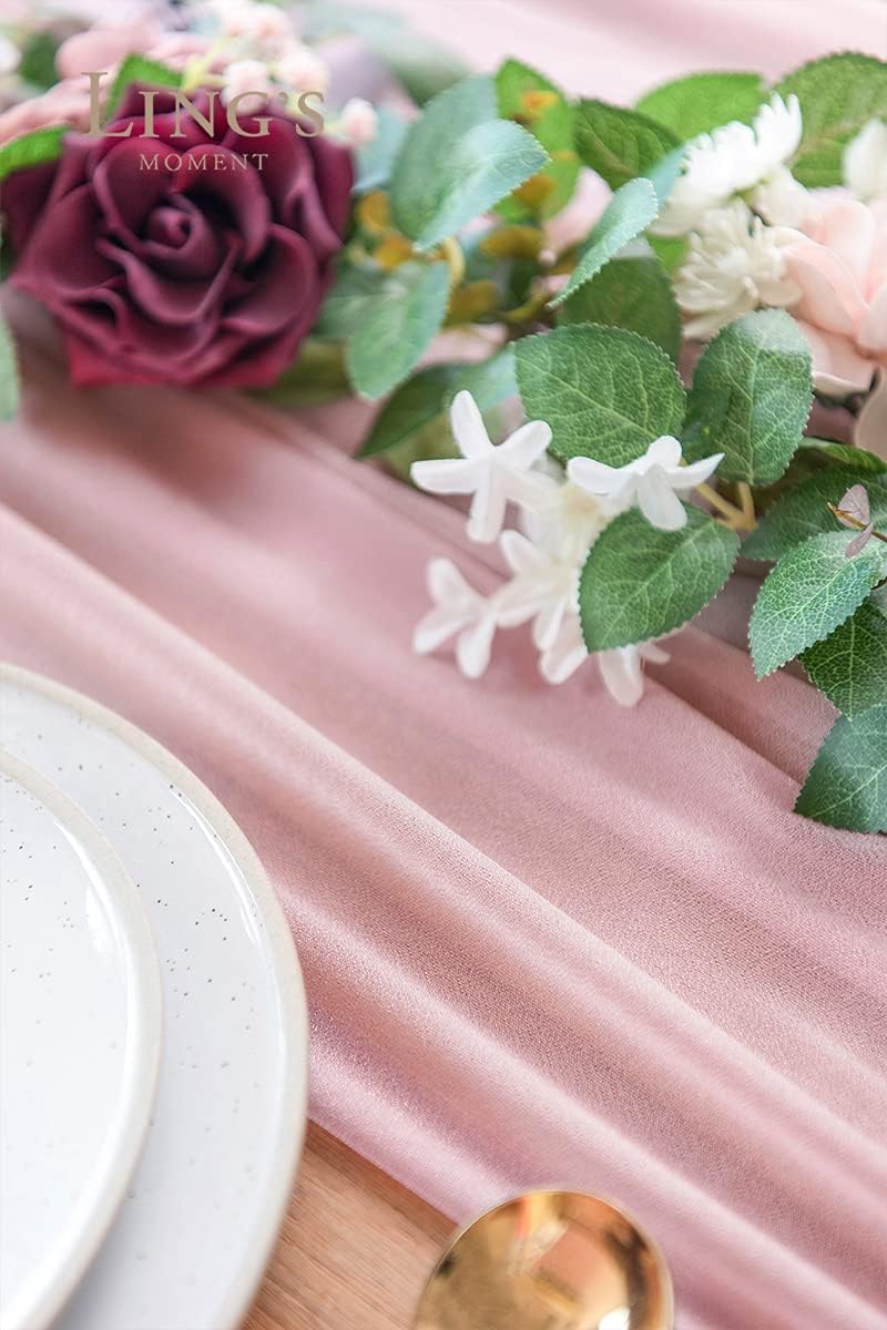 Beige Table Runner Chiffon Tab - đánh giá và giá Christmas Table Runner