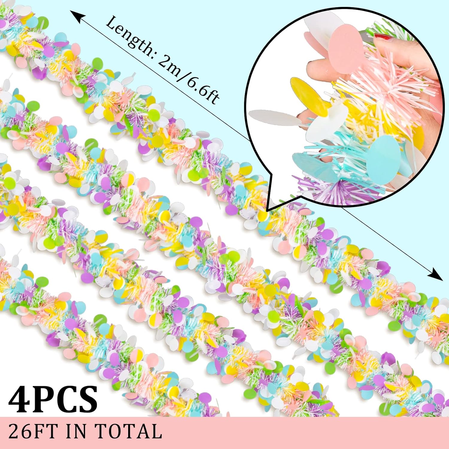 4pc Easter Tinsel Garlands Col - đánh giá và giá Tinsel Garland Decoration